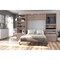 Bestar Cielo 119W Full Murphy Bed and 2 Shelving Units with Drawers (118W), Rustic Brown & White 80895-000009 - alternate 6